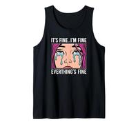 It's Fine I'm Fine Everything's Fine - Retro Pop Art Graphic Tank Top