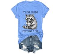 Its Fine Im Fine Everythings Fine Shirt Funny Raccoon Im Fine Everything is Fine Shirt Unisex Carolina Blue