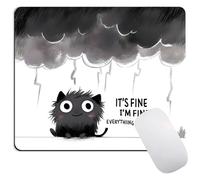 It's Fine I'm Fine Fun Design Mouse Pads for Desk,Square Mouse Mat, Waterproof Non Slip Rubber Base Mouse Pad for Office Laptop Computers, Premium Mousepad Washable Cloth, 11.8" x 9.8"