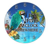 It's Five O'clock Somewhere Wall Clock She Shed Large Wooden Wall Clock Battery Operated Silent 10 inch Classic Farmhouse Wall Clock Decorative For Home Kitchen Office School Living Room