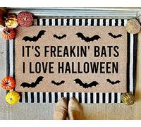 Its Freakin Bats I Love Halloween Door Mat Funny Meme Doormat Welcome Mat Halloween Decor Home Doormat Halloween Welcome Mat Fall Deco indoor and Outdoor Entrance Mats Bathroom Doormat 50x80cm