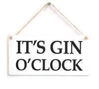 It's Gin O'Clock - Gin and Tonic Posh Black & White Wooden Sign