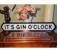 It's Gin O'Clock Indoor Old Fashioned Street Sign Bar Pub Drinking Alcohol