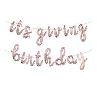 It's Giving Birthday Balloon Banner - Hanging Birthay Garland Bunting Party Decor Supplies -16th 21st Birthday Decorations Photography Backdrop (L ITS GIVING BIRTHDAY Rose Gold)