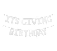 It's Giving Birthday Balloon Banner - Hanging Birthay Garland Bunting Party Decor Supplies -16th 21st Birthday Decorations Photography Backdrop (ITS GIVING BIRTHDAY White)