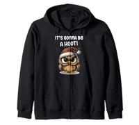 It's Gonna Be A Hoot Grumpy Owl Christmas Zip Hoodie