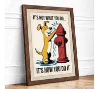 It's How You Do It Retro Framed Wall Art Print A4 (29.7×21cm) Walnut, Wall Decor for Living Room, Bedroom, Office & Home, Ready to Hang, Art Gift