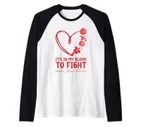 It's in My Blood to Fight. Vascular Disease Awareness Raglan Baseball Tee