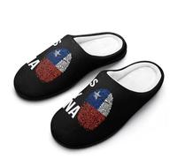 It's In My DNA Chile Flag Men's Cozy Cotton Slippers with Memory Foam Lightweight Anti-skid House Shoes for Indoor Outdoor