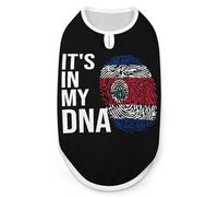 It's In My DNA CostaRica Flag Breathable Dog Shirts Clothes Printed Sleeveless Vest Soft Summer Tank Top for Small Medium Large Pet