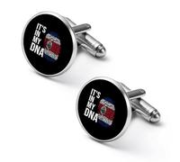 It's In My DNA CostaRica Flag Men’s Metal Cufflinks Classic Cufflink Jewelry Gift for Studs Tuxedo Shirts Business Wedding