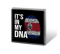 It's In My DNA CostaRica Flag Print Square Badge Metal Decorative Brooches 0.7 Inch Funny Lapel Pin Gift for Backpack Clothing