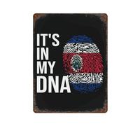 It's In My DNA CostaRica Flag Vintage Art Sign Metal Hanging Plate Funny Vertical Artwork Poster Wall Decor for Home Bar Club