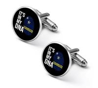 It's In My DNA Curacao Flag Men’s Metal Cufflinks Classic Cufflink Jewelry Gift for Studs Tuxedo Shirts Business Wedding
