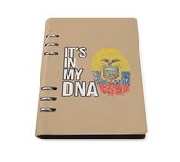 It's In My DNA Ecuador Flag Leather A5 Binder Notebook Refillable Travel Journal with 90 Sheets Personal Planner for Women Men