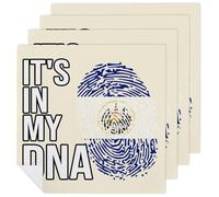 It's In My DNA ElSalvador Flag Soft Table Napkin Reusable Cloth Napkins Square Serviettes for Weddings Parties Hotel Restaurant
