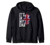IT'S IN MY DNA England Union Jack Flag Christmas Gift Zip Hoodie
