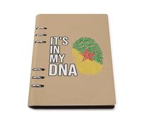 It's In My DNA French Guiana Flag Leather A5 Binder Notebook Refillable Travel Journal with 90 Sheets Personal Planner for Women Men