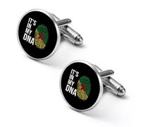 It's In My DNA French Guiana Flag Men’s Metal Cufflinks Classic Cufflink Jewelry Gift for Studs Tuxedo Shirts Business Wedding