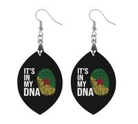 It's In My DNA French Guiana Flag Printed Wooden Earrings Pendants Lightweight Dangle Drop Earring Charms Gifts for Women
