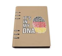 It's In My DNA Germany Flag Leather A5 Binder Notebook Refillable Travel Journal with 90 Sheets Personal Planner for Women Men