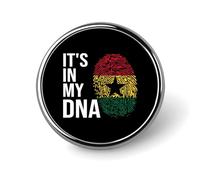 It's In My DNA Ghana Flag Print Round Badge Metal Decorative Brooches 1 Inch Funny Lapel Pin Gift Or Backpack Clothing