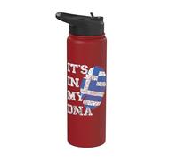 It's in My DNA Greece Flag Greek Roots Stainless Steel Insulated Water Bottle