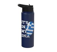 It's in My DNA Greece Flag Greek Roots Stainless Steel Insulated Water Bottle