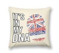 It's In My DNA Hawaii State Flag Decorative Throw Pillow Soft Square Cushion Cover with Invisible Zipper for Sofa Couch No Insert