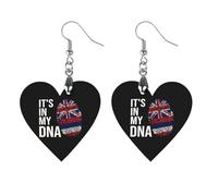 It's In My DNA Hawaii State Flag Printed Wooden Earrings Pendants Lightweight Dangle Drop Earring Charms Gifts for Women