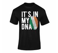 Its in My DNA Ireland T Shirt - Funny Irish Gifts, Irish Rugby Shirt, Ireland Flag Tee, Irish T Shirt for Adults & Kids, Ireland Gifts - Black 12-13 Years