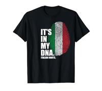Its in My DNA Italian Roots Italy Flag Design Value Graphic T-Shirt, Men, Black, S