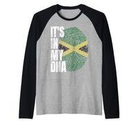 It's in My DNA Jamaican Flag Fingerprint Raglan Baseball Tee