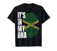 It's in My DNA Jamaican Flag Fingerprint Value Graphic T-Shirt, Men, Black, M