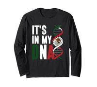 It's In My DNA Mexico Flag Hispanic Mexican Pride Mexiko Long Sleeve T-Shirt