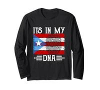 It's in My DNA Puerto Rico Flag Fingerprint Long Sleeve T-Shirt