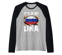 It's in My DNA Russian Roots Russia Flag Raglan Baseball Tee