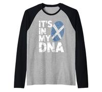 Its in My DNA Scotland Flag Rugby Fan Scottish Heritage Raglan Baseball Tee