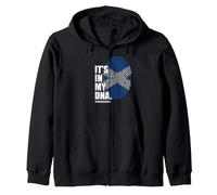 Its In My DNA Scottish Roots Scotland Flag Design Zip Hoodie