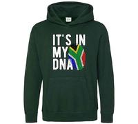 Its In My DNA South Africa Kids Hoodie Rainbow Nation Fingerprint Hoody Rugby Supporter Boys Girls, 3-4 Years, Bottle