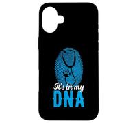 It's In My DNA Stethoscope Paw Vet Fingerprint Case for iPhone 16 Plus