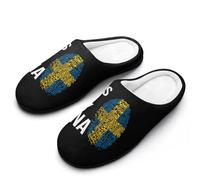 It's In My DNA Sweden Flag Men's Cozy Cotton Slippers with Memory Foam Lightweight Anti-skid House Shoes for Indoor Outdoor