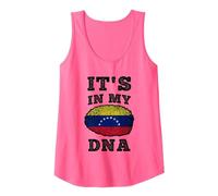 Its in My DNA Venezuelan Roots Tank Top, Women, Neon Pink, Large