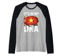 It's in My DNA Vietnamese Roots Vietnam Flag Raglan Baseball Tee