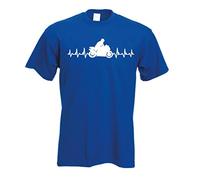 It's in My Heartbeat Motorbike T Shirt Super Bike Motor Biking Tshirt Novelty t-Shirt (Medium, Blue)