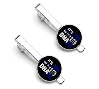 It's In MyEl Salvador Salvadorean Roots Tie Clips for Men Silver Necktie Round Tie Bar Pinch Clips Set of 2 Tie Pin for Wedding Anniversary Business Graduatio