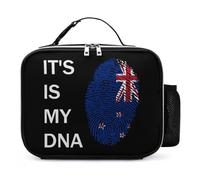 It's Is My DNA New Zealand Reusable Insulated Lunch Bag Tote Handbag Leather Portable Cooler Bags for Men Women