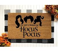 It's Just A Bunch of Hocus Pocus Door Mat Halloween Doormat Funny Halloween Doormat Hocus Pocus Hocus Pocus Doormat Hocus Pocus Decor Machine Washable Shoe Mat Porch Decor 23.6x15.7 Inch
