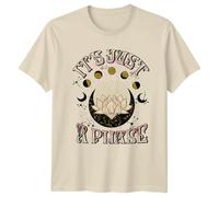 Its Just A Phase Moon Phases Spirituality Mens T-Shirt Womens Graphic Tee Lotus Lunar Cycle Unisex Top S