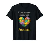 It's Just Seeing The World - Autism Puzzle Heart T-Shirt